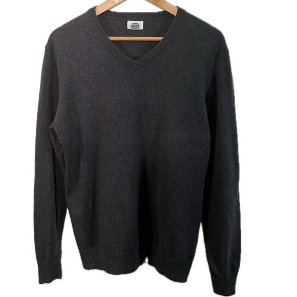 Men’s Dark Gray Old Navy V Neck Sweater Size Medium - Picture 1 of 7